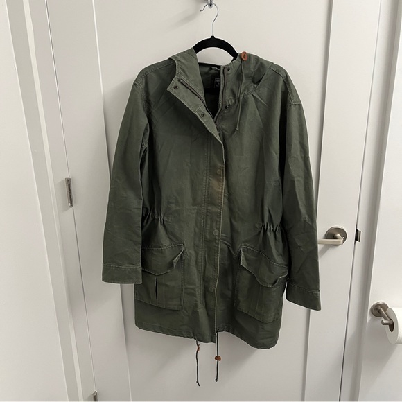 Abercrombie & Fitch Twill Boyfriend Parka - Army Green - Picture 4 of 10